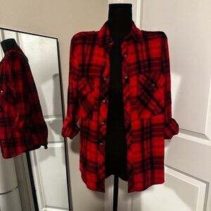 Plaid Checkered Red Long Sleeve